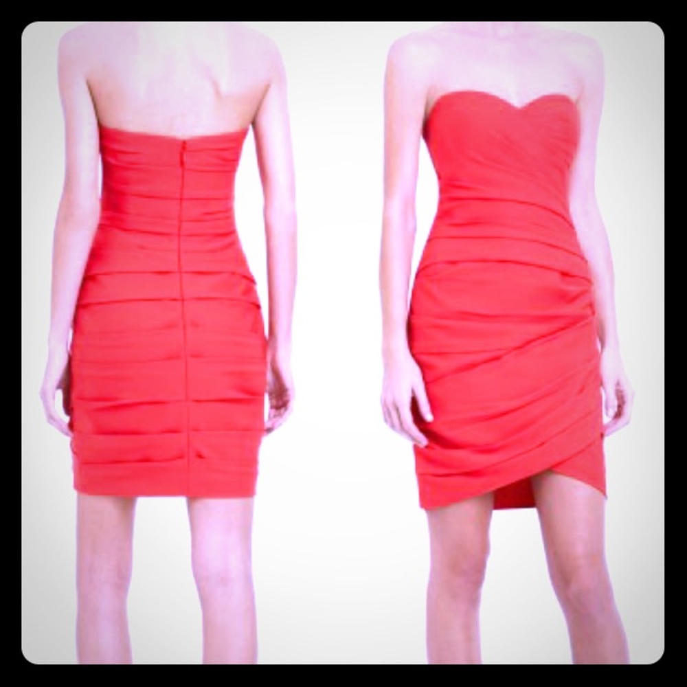 BCBGMAXAZRIA Coral Strapless Dress